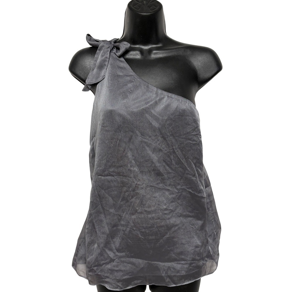 NWT The Limited One Shoulder Top Womens Gray Sequin Whimsigoth Retro Y2K Size XS - Picture 1 of 12